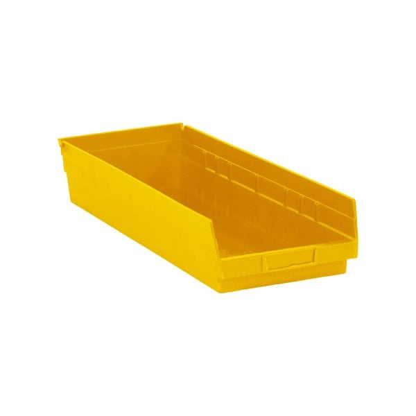 Bsc Preferred 23 5/8 x 8-3/8 x 4'' Yellow Plastic Shelf Bin Boxes, 6PK BUY00015158 - main